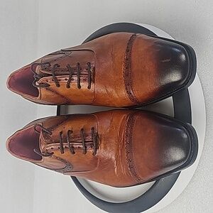 Deckard shoes Oxford luxury EU 41 US 8.5 Brown leather red insoles excellent